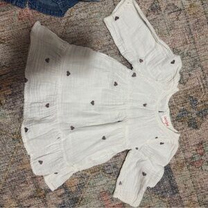 Cat & Jack Cream Dress with Purple Heart Details